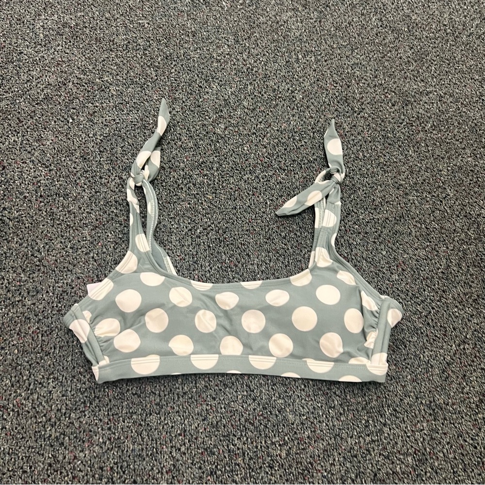 TARGET Green & White Polka Dot Bow Tie Shoulder Retro Bikini Top Removable Cup L - Picture 7 of 16
